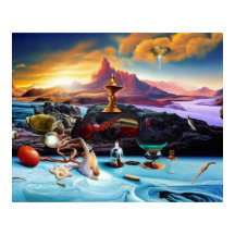 vibrante na cena costeira surreal abstrato