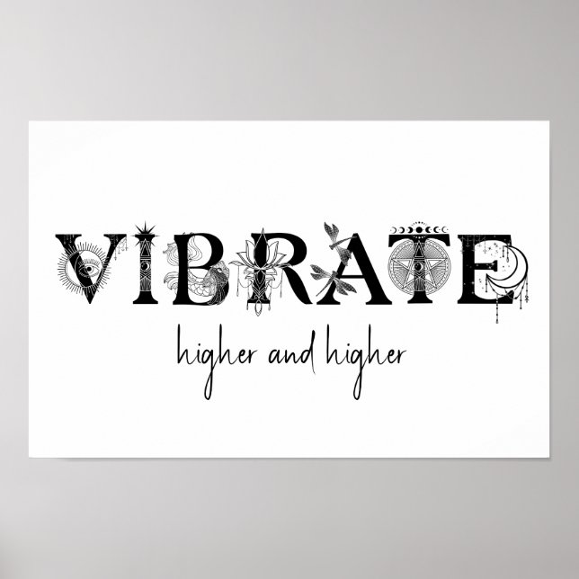 Poster Vibrate mais alto e mais alto Lotus dragonfly art (Frente)