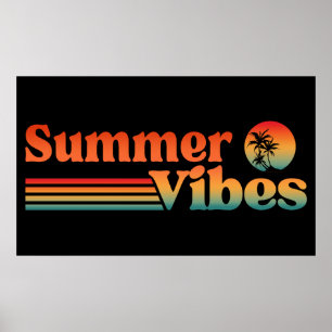 POSTER VÍBULOS DE VERÃO VINTAGEM VACA SUNSET