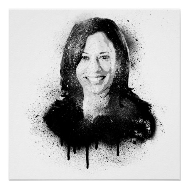 Pôster Vice-Presidente Kamala Harris Grafite Portrait (Frente)