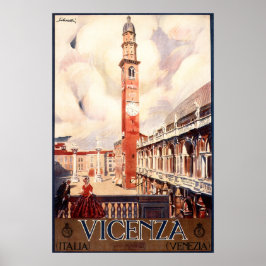 Poster VICENZA Basilica Palladiana Vintage Viagem italian