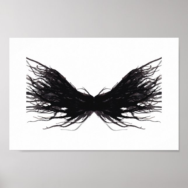 Poster Vices Abstract Black Wings Alcohol Ink Art (Frente)