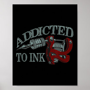 Poster Viciado Em Tatuagem Engraçada A Tinta Artista Que