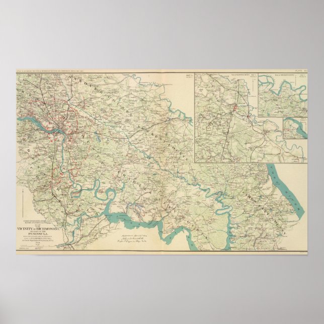 Poster Vicinity Richmond, Va, Peninsula (Frente)