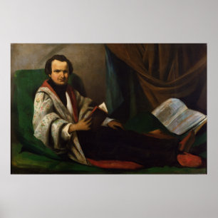 Poster Victor Hugo  on his divan, c.1830-40