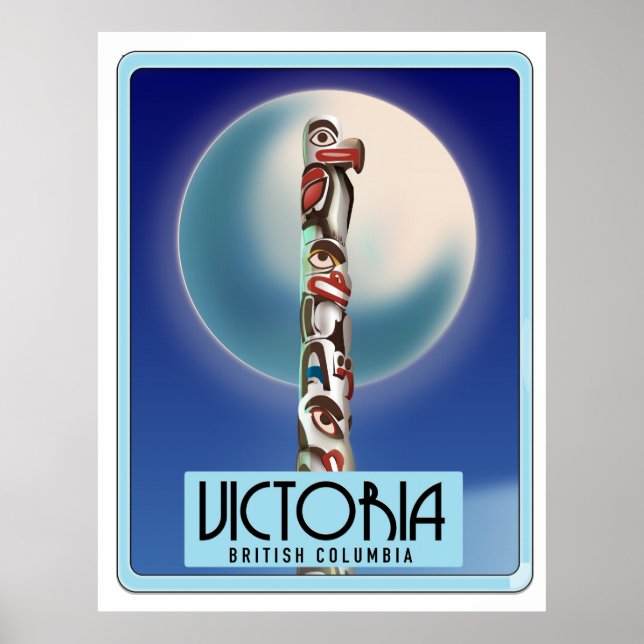 Poster Victoria British Columbia Totem Pole. (Frente)