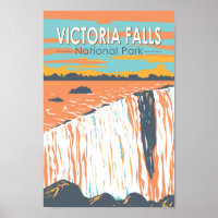 Victoria Falls National Park Viagem Art Vintage