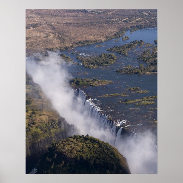 Pôster Victoria Falls, Rio Zambesi, Zâmbia - Zimbabué (Frente)