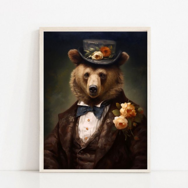 Poster Victorian Animals Portrait, Dressed Animal Print,  (Criador carregado)