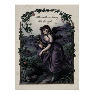 Pôster Victorian Art Byron "Ela caminha na beleza" Glossy