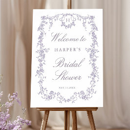 Poster Victorian French Lavender Bridal Shower Welcome