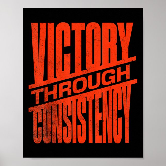 Poster Victory Through Consistency Motivational Insration (Frente)