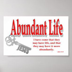Poster Vida Abundante: A Chave - v1 (John 10:10)
