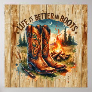Poster Vida bonita melhor botas ocidentais
