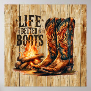 Poster Vida bonita melhor botas ocidentais