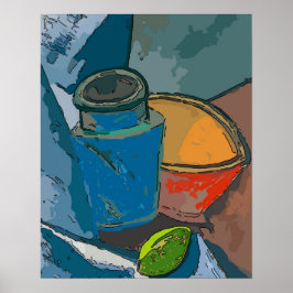 Poster Vida contínua com Avacado Abstrato