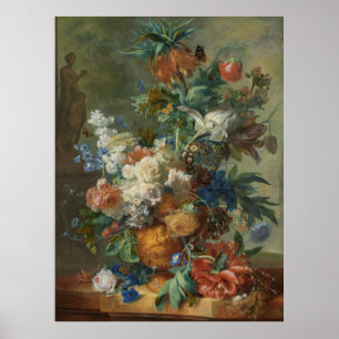 Poster Vida contínua com Flores por Jan van Huysum