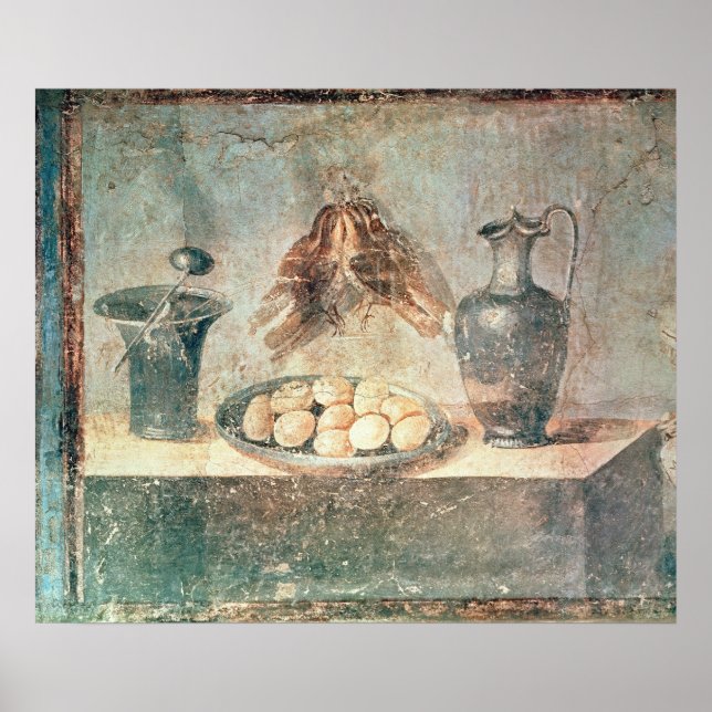 Pôster Vida contínua com ovos e arbustos (Frente)