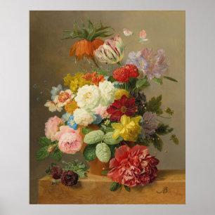 Poster Vida contínua com Rosas e peônias - Blogueiros A.