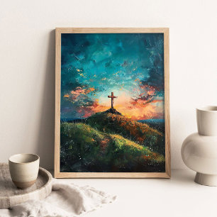 Poster Vida Cristã, Pintura Cristã Digital, Cristo