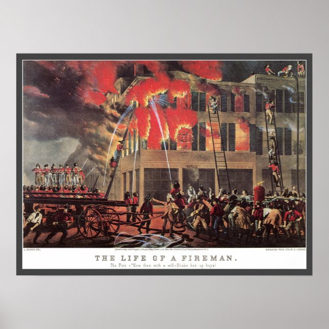 Pôster Vida de bombeiro, fogos de artifício de negócios v (Frente)