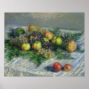 Poster Vida de Claude Monet ainda com peras e uvas