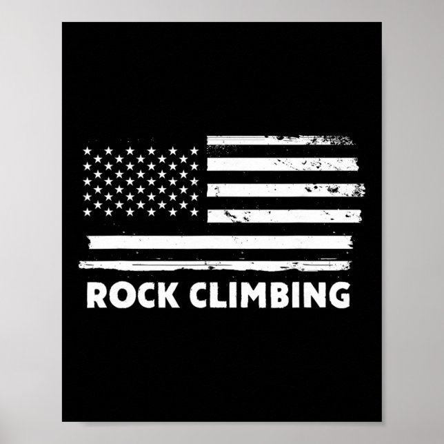 Poster Vida de Escalada em Rocha Bandeira dos EUA Desenho (Frente)