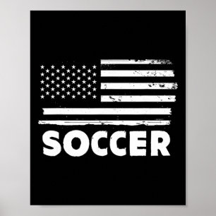 Poster Vida de Futebol Bandeira EUA Design Esportivo Patr