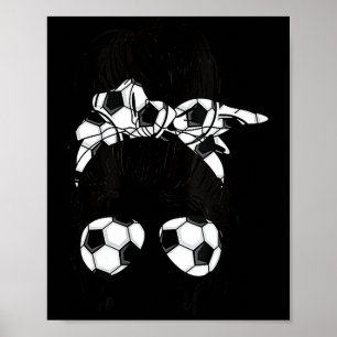Poster Vida de Futebol Divertida para Mulheres com Coque