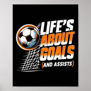 Poster Vida de Futebol é Sobre Gols E Jogador de Futebol