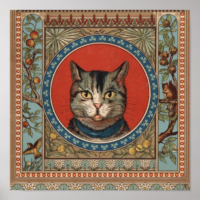 Poster Vida de Gato Antigo para Gatinho Clássico Vitorian (Frente)
