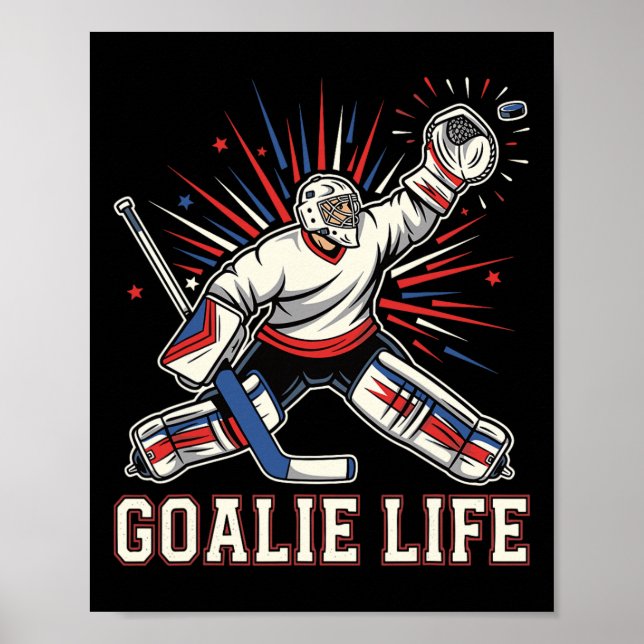Poster Vida de goleiro gelo engraçado goleiro de hóquei  (Frente)