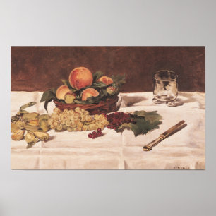 Poster Vida de Manet   ainda: Fruta em uma mesa, 1864