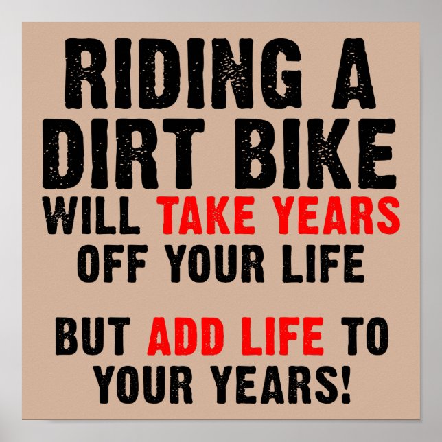 Poster Vida de Moto Off-Road Para Seus Anos Sinal de Post (Frente)