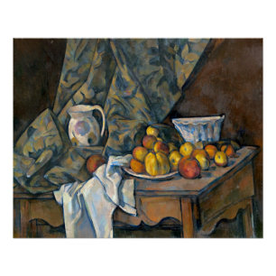 Pôster Vida de Paul Cezanne   ainda com maçãs e pêsseg