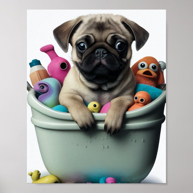 Poster Vida de Pug: Uma Aventura Ensaboada na Banheira (Frente)