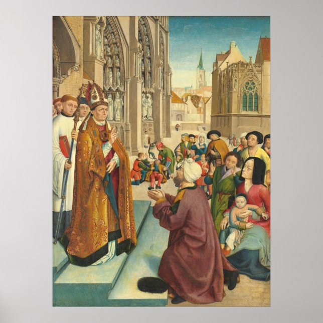 Poster Vida de um Santo Bishop - Ruas. Giles Fine Art Pos (Frente)