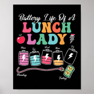 Poster Vida diária de uma senhora do almoço escolar De vo
