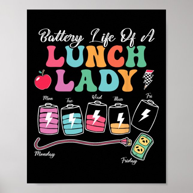 Poster Vida diária de uma senhora do almoço escolar De vo (Frente)