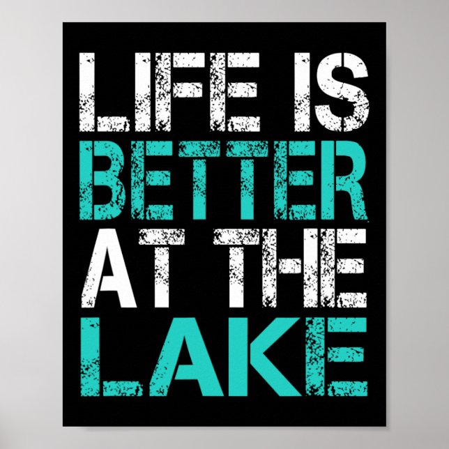 Poster Vida Divertida É Melhor No Acampamento Do Lago Ver (Frente)