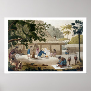 Pôster Vida doméstica em Kupang, Timor, chapeia 10 'do L