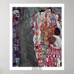 Pôster Vida E Morte Por Klimt Gustav