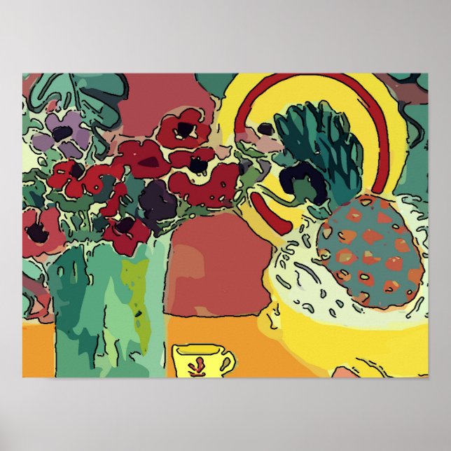 Poster Vida Estática Com Ananás (Frente)