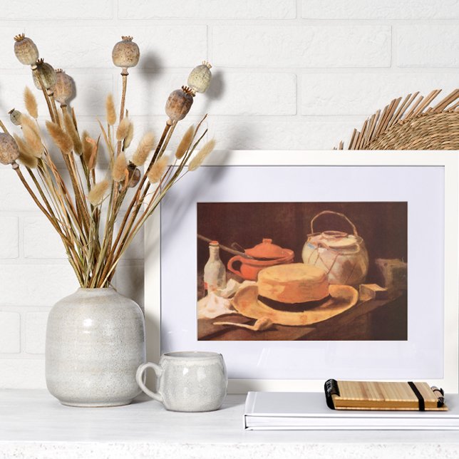 Poster Vida Estática com Chapéu Amarelo de Vincent van Go (Criador carregado)