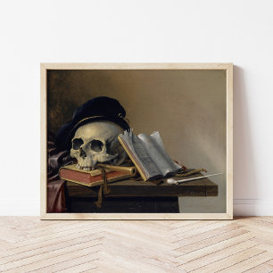 Poster Vida Estática com Crânio Harmen Steenwyck