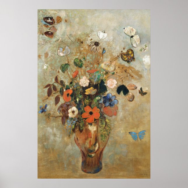 Poster Vida Estática com Flores (1905) por Odilon Redon (Frente)
