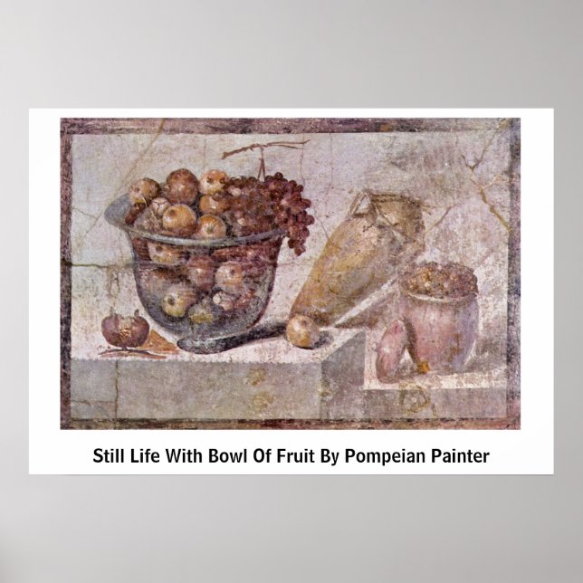 Pôster Vida Estática Com Tigela De Fruta Pelo Pintor Pomp (Frente)