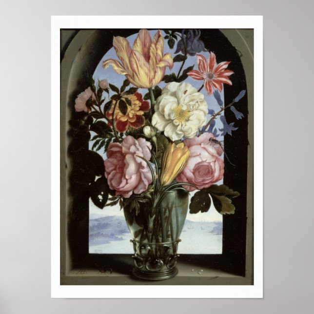 Poster Vida estática das flores num copo de bebendo (Frente)
