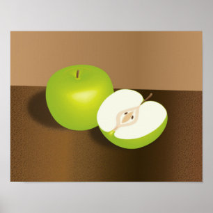 Poster Vida estática de maçã e meia verde