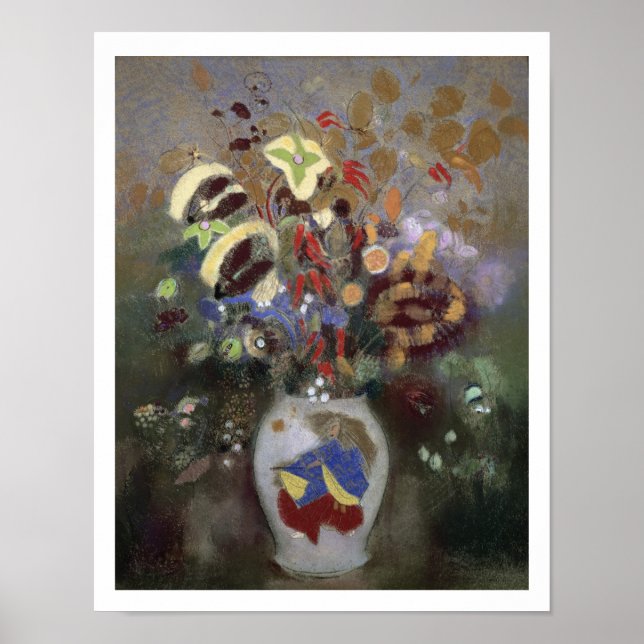 Pôster Vida Estática de Vaso de Flores (pastel no papel) (Frente)